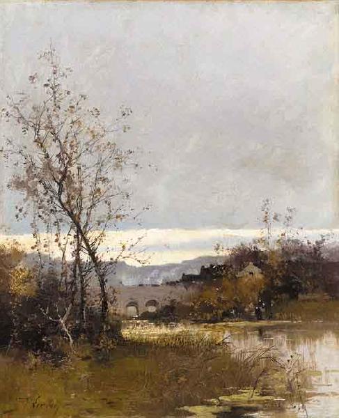 Eugene Galien-Laloue On the riverbank Sweden oil painting art